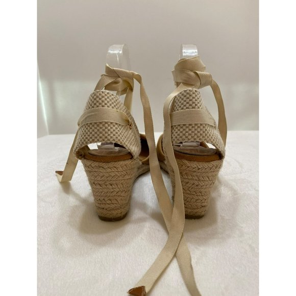 Womens Espadrille Wedge Sandals Closed Toe Platform Lace Up Ankle Wrap Slingback - Picture 7 of 10